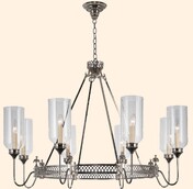 Люстра ROUND FRIEZE CHANDELIER WITH SWAN-NECK ARMS