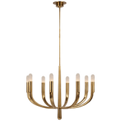 Люстра VISUAL COMFORT KELLY WEARSTLER VERSO LARGE CHANDELIER IN ANTIQUE-BURNISHED BRASS WITH CLEAR GLASS SC KW 5747AB-CG